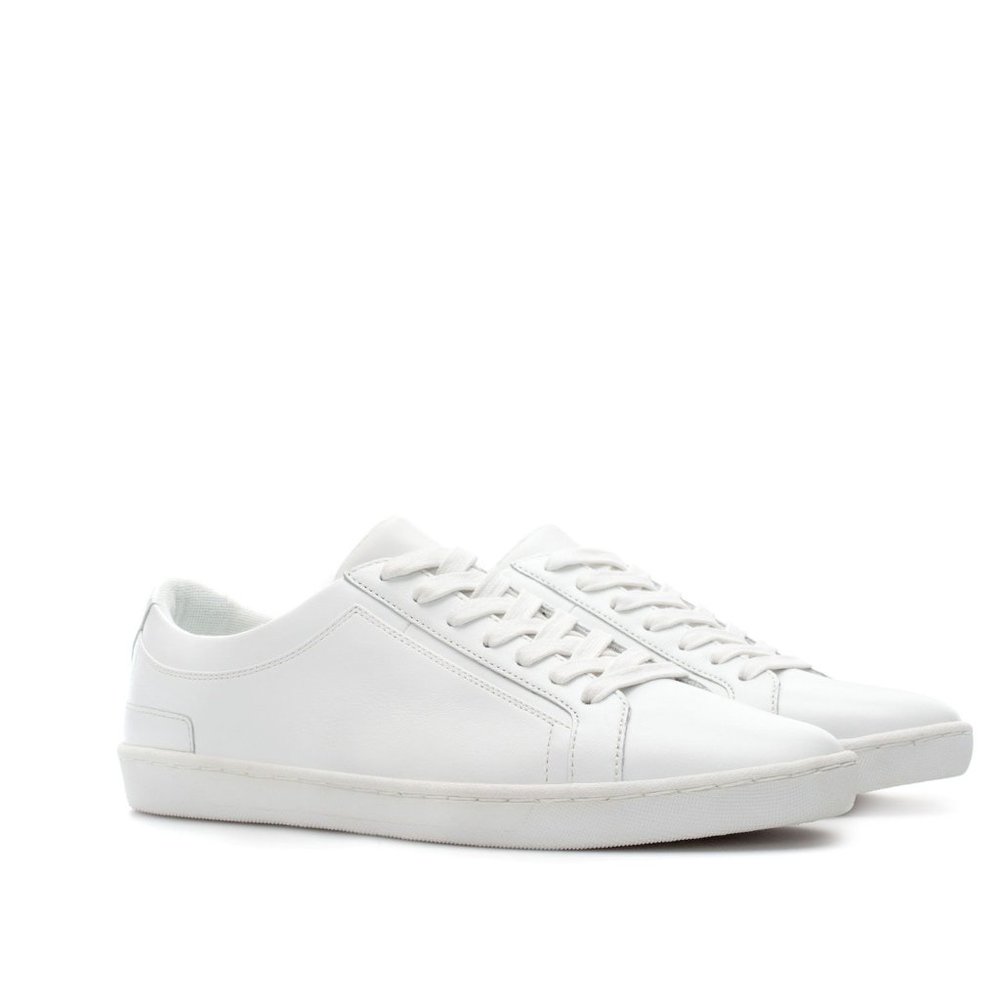 ZARA men low white sneakers (size 9.5)